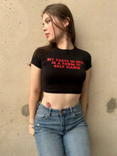 Edgy Black Baby Tee Crop Top